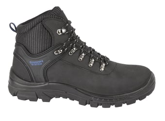 picture of S1P SRC - Black Leather Upper Safety Boot With Steel Toecap And Midsole - BR-2601