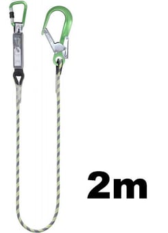 picture of Kratos Energy Absorbing Kernmantle Rope Lanyard - Aluminium Scaffold Hook And Karabiner - 2.0 mt  - [KR-FA3051220]