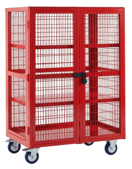 Picture of QMP Boxwell Trolley With Doors - Red - Steel - 1655H x 900W x 600D - [QM-XD169060MRXX] - (LP)