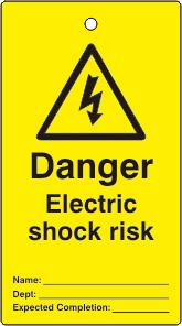 Picture of Spectrum Lockout tags - Danger Electric shock risk - (Single sided 10 pack) - SCXO-CI-LOK10