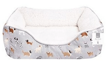 Picture of World Of Pets Dog Print Sherpa Pet Bed Medium/Large - [PD-WP1285]