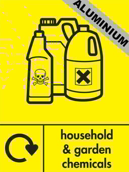 picture of Recycling Signs - Household & Garden Chemicals - 300 X 400Hmm - Aluminium - [AS-WR59-ALU]