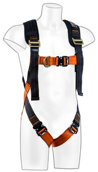 picture of Portwest - FP72 Ultra 2 Point Harness - Dorsal D-ring - Black/Orange - PW-FP72K1R