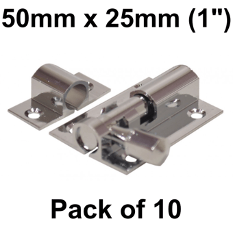 picture of CP Straight Barrel Bolt - 50mm x 25mm (1") - Pack of 10 - [CI-DB23L]