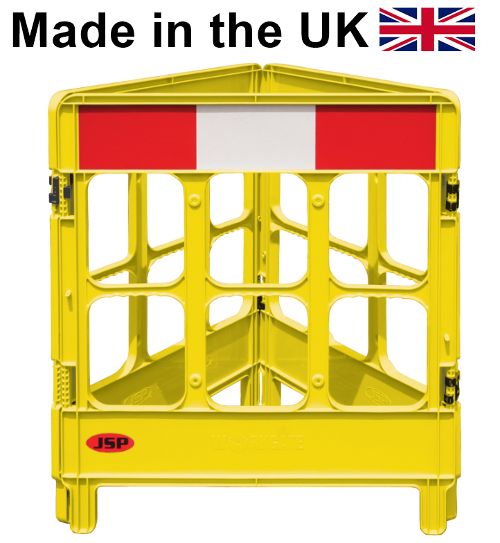 JSP - Workgate 3 Gate with Reflectives - Yellow - Fully Reflective Panel - JS-KBB023-000-200 - (HP)