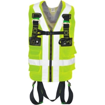 picture of Kratos Universal Body Harness With Yellow Hi Vis Work Vest - 2 Attachment Points - [KR-FA1030200]