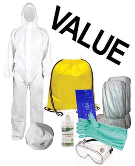 Picture of MINI Value Ebola Clean Up Safety Kit In Pull String Bag - With P3 Paper Mask - IH-MINIEBOLAKIT-VALUE