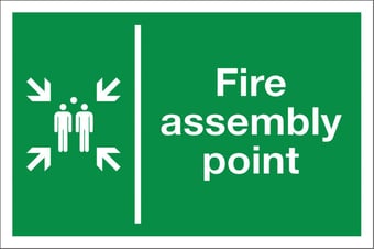 Picture of Fire Assembly Point Sign - 600 X 400Hmm - Duralite GRP - [AS-TUF22-DG]
