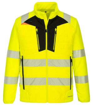 Picture of Portwest - DX4 Hi-Vis Hybrid Baffle Jacket - Yellow/Black - PW-DX473YBR