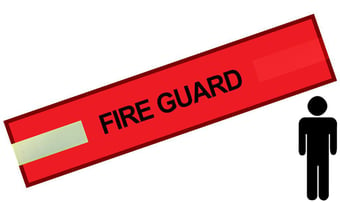 picture of Red - Mens Pre Printed Arm band - Fire Guard - 10cm x 55cm - Single - [IH-ARMBAND-R-FG-B]