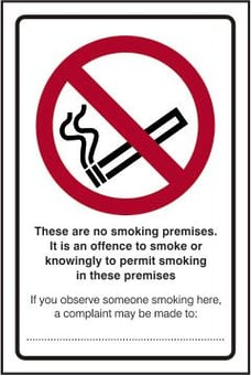 picture of Spectrum These Are No Smoking Premises. It Is An Offence To Smoke – RPVC 200 x 300mm - SCXO-CI-11685