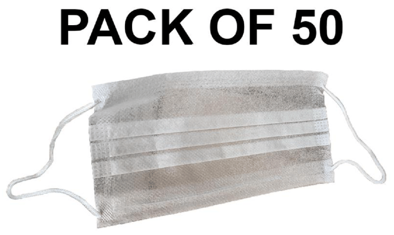 Paper - 2 Ply Face Mask - Box of 50 - Hygienic Disposable Face Mask - [IH-DK03] - (DISC-W)