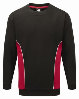 Picture of Silverstone Polycotton Sweatshirt - 320gm - Black/Red - ON-1290-15