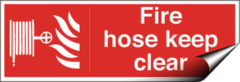 picture of Fire Hose Keep Clear Sign - 300 X 100Hmm - Self Adhesive Vinyl - [AS-FI17-SAV]