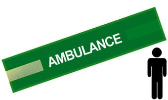 picture of Green - Mens Pre Printed Arm band - Ambulance - 10cm x 55cm - Single - [IH-ARMBAND-G-AMB-W]