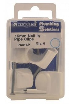 Picture of 15mm Plastic Nail In Pipe Clips - 5 Packs of 5 (25pcs) - CTRN-CI-PA315P