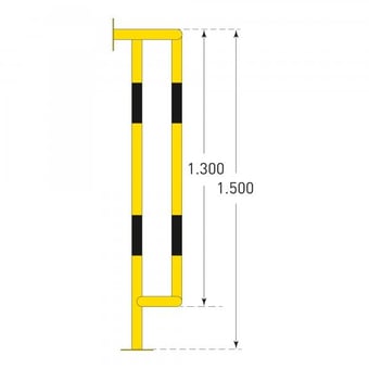 picture of TRAFFIC-LINE External Pipe Protectors - Wall & Ground Mounted 1,500 x 350 x 300mm - Yellow/Black - [MV-200.20.402]