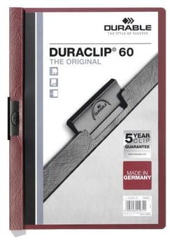 Picture of Durable - DURACLIP 60 Clip Folder - A4 - Dark Red - Pack of 25 - [DL-220931]