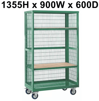 picture of QMP Boxwell Trolley Without Doors - Green - Plywood - 1355H x 900W x 600D - [QM-XW139060PGXX] - (LP)