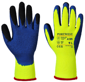 picture of Portwest A185 Duo-Therm Glove Yellow/Blue - PW-A185Y4R