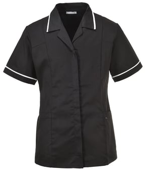 picture of Portwest - Ladies Classic Tunic - Black - Kingsmill 190g - PW-LW20BKR