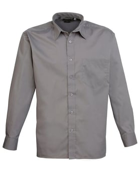 picture of Premier PR200 Long Sleeve Poplin Shirt - Dark Grey - RLW-PR200DGRE