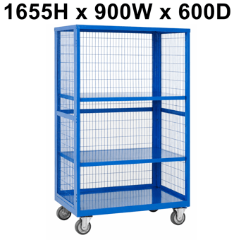 picture of QMP Boxwell Trolley Without Doors - Dark Blue - Steel - 1655H x 900W x 600D - [QM-XW169060MBXX] - (LP)