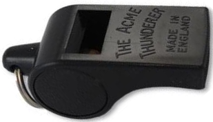 picture of ACME Black Plastic Thunderer Whistle - Model 558 - Plastic Equivalent of Original Thunderer - [AC-558]