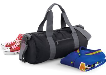 picture of BagBase Original Barrel Bag - Black/Grey - [BT-BG140-BCKGRY]