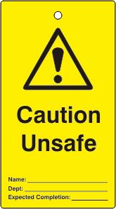 Picture of Spectrum Lockout tags - Caution Unsafe - (Single sided 10 pack) - SCXO-CI-LOK108