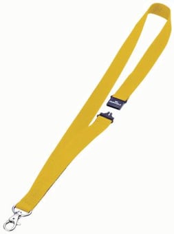 Picture of Durable - Textile Badge Necklace Lanyard 20 With Safety Release - Yellow - 20 x 440 mm - Pack of 10 - [DL-813704]