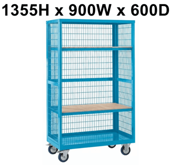 picture of QMP Boxwell Trolley Without Doors - Light Blue - Plywood - 1355H x 900W x 600D - [QM-XW139060PUXX] - (LP)