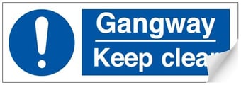 picture of Gangway Keep Clear Sign - 300 x 100Hmm - Self Adhesive Vinyl - [AS-MA5-SAV]