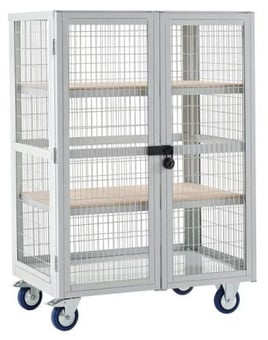 Picture of QMP Boxwell Trolley With Doors - Light Grey - Plywood - 1355H x 900W x 600D - [QM-XD139060PLXX] - (LP)