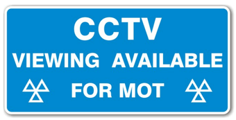 picture of MOT Sign - CCTV Viewing Available For MOT - 600 x 300mm - [PSO-MCC7444]