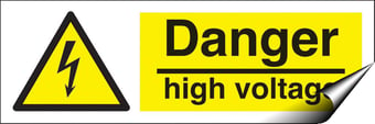 picture of Danger High Voltage Sign LARGE - 600 x 200Hmm - Self Adhesive Vinyl - [AS-WA35-SAV]