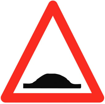 picture of Traffic Ramp Triangle Sign - Class 1 Ref BSEN 12899-1 2001 - 600mm Tri. - Reflective - 3mm Aluminium - [AS-TR17-ALU]