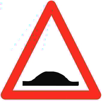 picture of Traffic Ramp Triangle Sign - Class 1 Ref BSEN 12899-1 2001 - 600mm Tri. - Reflective - 3mm Aluminium - [AS-TR17-ALU]