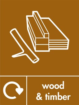 picture of Recycling Signs - Wood & Timber - 300 X 400Hmm - Rigid Plastic - [AS-WR45-RP]