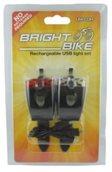 Picture of Rechargeable USB Light Set - Cycling Accessory - Black - [UM-63445] - (DISC-W)
