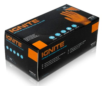 picture of Aurelia Ignite Nitrile Examination Gloves Orange - Box of 100 - SMX-97887