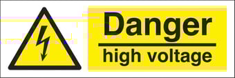 picture of Danger High Voltage Sign - 300 x 100Hmm - Rigid Plastic - [AS-WA34-RP]
