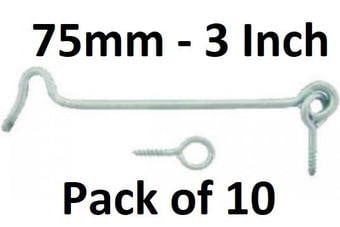 picture of ZP Gate Hook & Syes - 75mm (3") - Pack of 10 - [CI-HE17B]