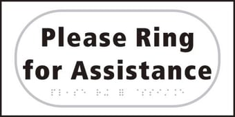 Picture of Please ring for assistance - Taktyle (300 x 150mm) - SCXO-CI-TK2652BKWH