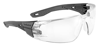 picture of Bolle RUSH+ 2.0 Safety Glasses - HD Hydrophobic PC Lens - Grey/Black - M/L Size - [BO-RUSPMN13E]
