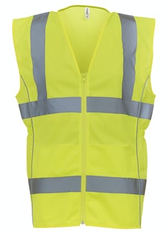 picture of YOKO Hi-Vis Yellow Ladies Executive Waistcoat - EN 20471:2013 Class 2 ANSI/ISEA 107-2015 - YO-HVW180-YEL