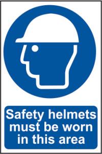 picture of Spectrum Safety helmets must be worn in this area – PVC 400 x 600mm - SCXO-CI-4000
