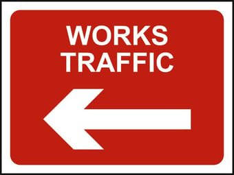 picture of Spectrum 600 x 450mm Temporary Sign & Frame – Works Traffic - Arrow Left – [SCXO-CI-13171]