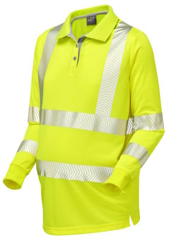 Picture of Yarnacott - Hi Vis Yellow Coolviz Ultra Ladies Maternity Sleeved Polo Shirt - LE-PM08-Y