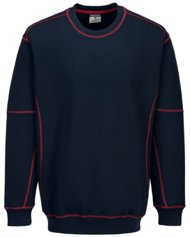 Picture of Portwest - Essential Two Tone Sweatshirt - Navy Blue/Red - Polyester Cotton - 330g - PW-B318NRE